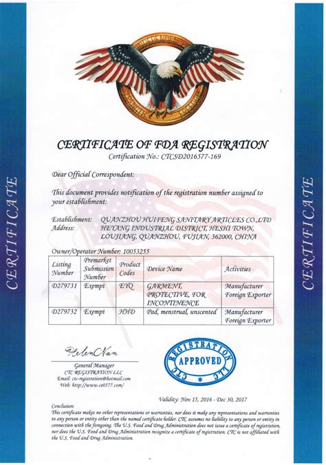 Certification Of Sanitary Pad Panty Liner China Napkin