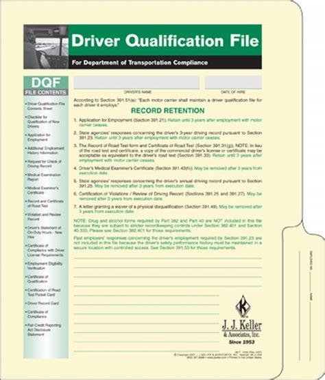 Driver Qualification File 47 F Driver Qualification File Packets Dq Forms Driverlogbooks