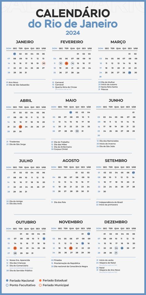 Feriados no Rio de Janeiro 2024 calendário datas e passeios