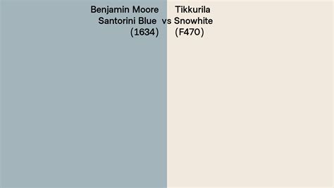 Benjamin Moore Santorini Blue 1634 Vs Tikkurila Snowhite F470 Side