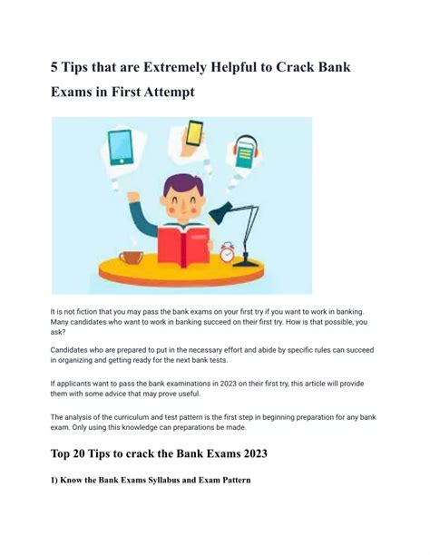 PPT 5 Tips That Are Extremely Helpful To Crack Bank Exams In First