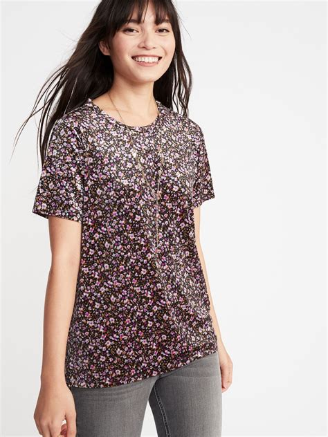 Velvet Floral Top For Women Old Navy