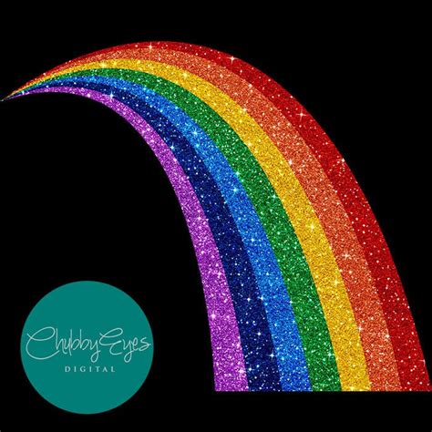 Glitter Rainbow Clip Art Colorful Rainbow Glitter Glitter | Etsy