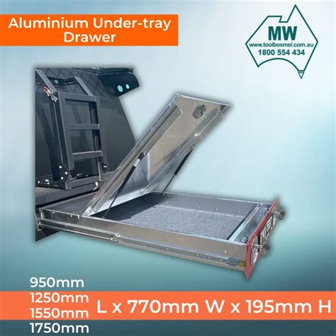 Aluminium Under Tray Trundle Drawer With Lid Mw Toolbox Trailer