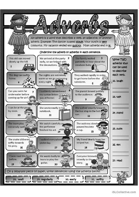 Adverbs English Esl Worksheets Pdf And Doc