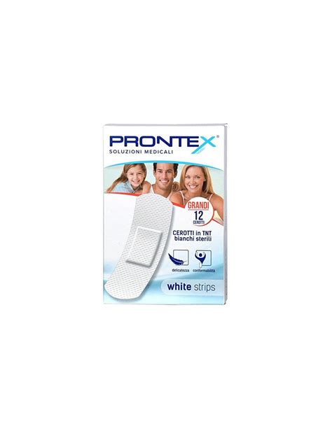 Cerotto Prontex White Strips In Tessuto Non Tessuto Bianco Sterile