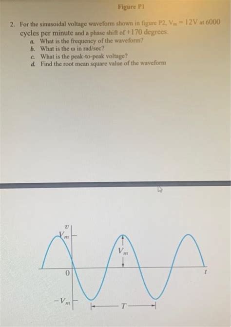 Solved For The Sinusoidal Voltage Waveform Shown In Chegg