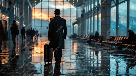 Premium Photo Urban Elegance Stylish Businessman Walking With Suitcase