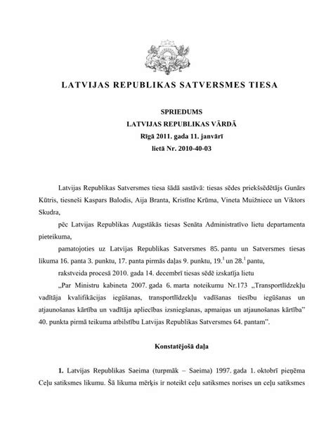 Pdf Latvijas Republikas Satversmes Tiesa Noteikumi Esot Izdoti