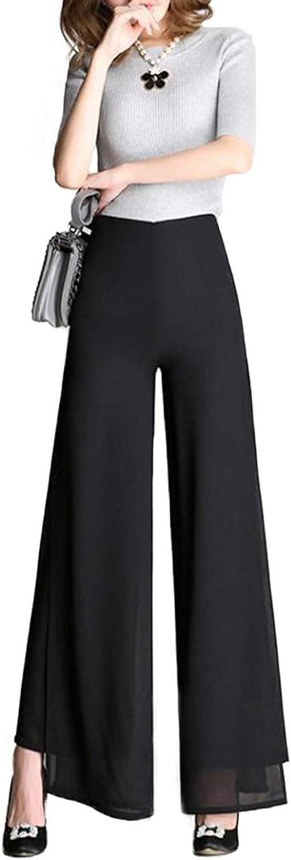 Mujer Pantalones De Traje Aireado Chiffon Casual Elegantes Delgado