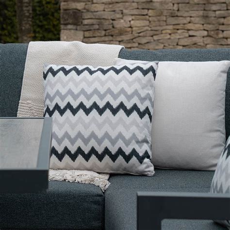 Bramblecrest Grey Zig Zag Square Scatter Cushion