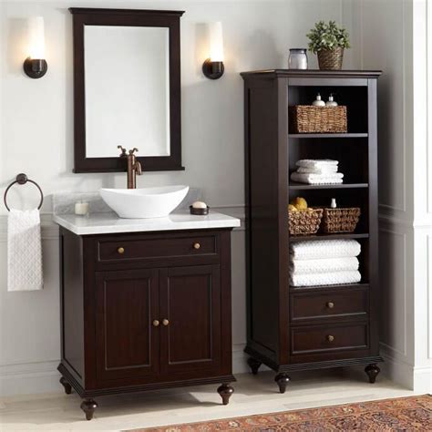 Keller Mahogany Vessel Sink Vanity Dark Espresso Modern