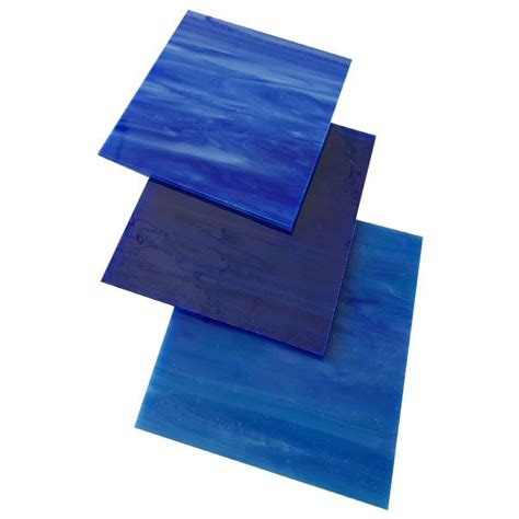 Цветное стекло для мозаики и витражей Тиффани Blue Color 3 шт. 10 на 10 ...