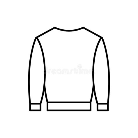 Mens Sweatshirt Outline Template Vector Icon. EPS. Basic Clothing Men ...