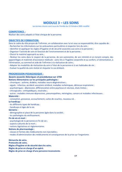 Module 3 Les Soins Aide Soignante Lectures Sciences Mèdicales