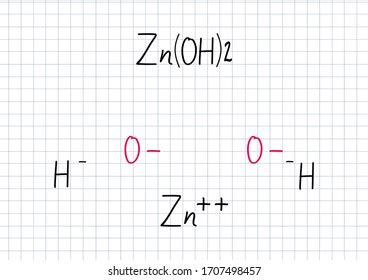 Zinc Hydroxide Handwritten Chemical Formula Illustration Stock ...