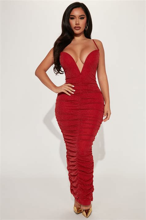 Natalia Ruched Maxi Dress Rust Fashion Nova Dresses Fashion Nova