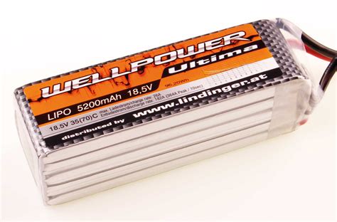 WELLPOWER Lipo BATTERY ULTIMA 5200 MAh 18 5 Volt 5S 35 70C CH5 XT 90