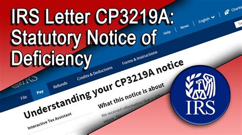 Irs Letter Cp3219a Statutory Notice Of Deficiency Youtube