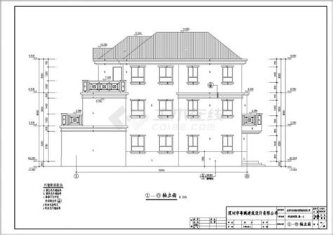 某地三层坡屋顶别墅建筑设计方案图别墅建筑土木在线