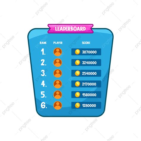 Game Leaderboard Ranking Vector Hd Png Images Leaderboard Rank Game Ui