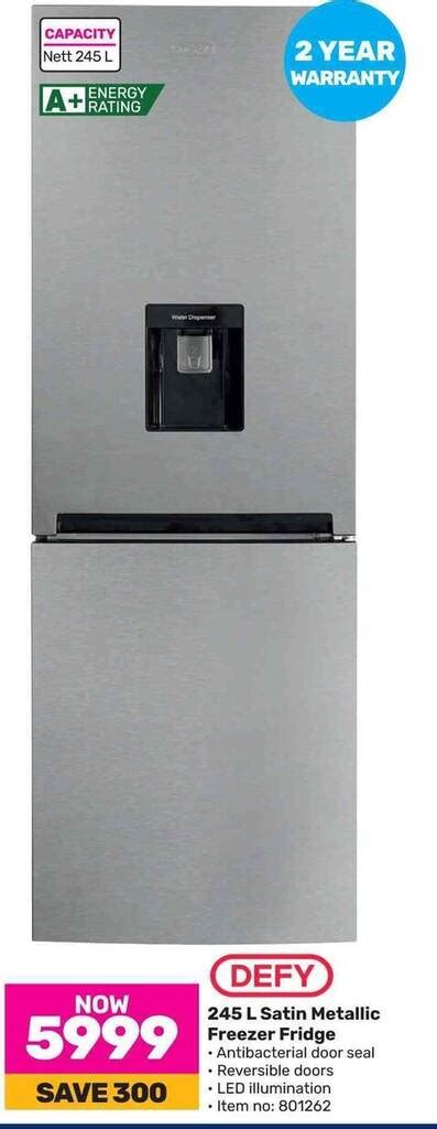 Defy L Satin Metallic Freezer Fridge Offer At Game