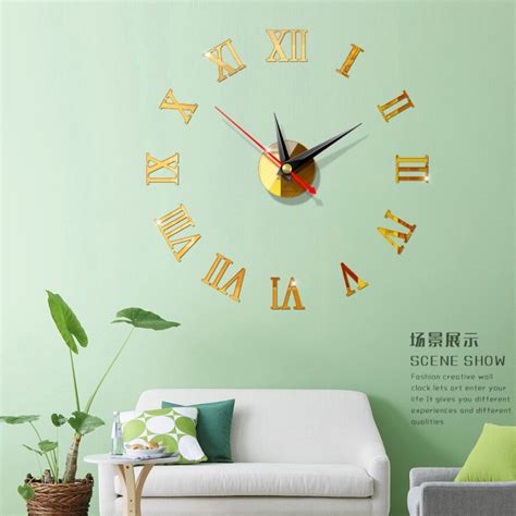 Wandklokken Horloge 3d Romeinse Cijfers Diy Acryl Grandado