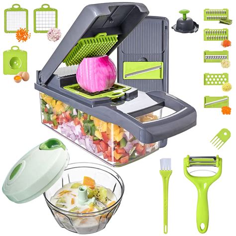 Buy Vegetable Chopper Slicer 16 In 1 With Spice Chopper Set 7 Blades