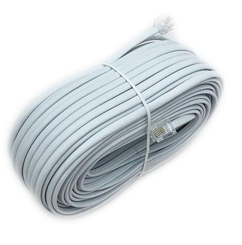 Imbaprice 100 Feet Long Telephone Extension Cord Phone Cable Line Wire White