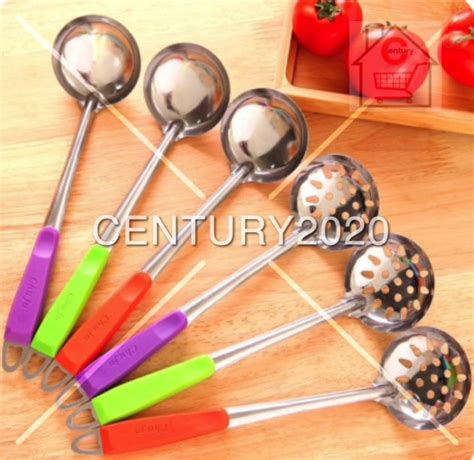 Soup Ladle Spoon Slotted Ladle Skimmer Strainer Hot Pot Soup Long Handle Lazada