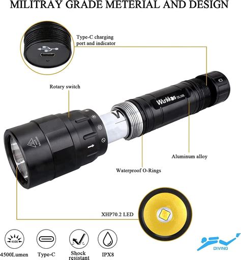 Wholesale Wurkkos Dl R Scuba Diving Light Lumen Underwater