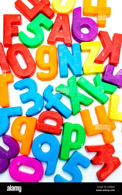 Multicolored Letters And Numbers On White Background Stock Photo Alamy