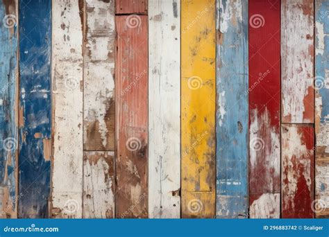 Old Colored Wood Planks Texture Background Vintage Damaged Painted