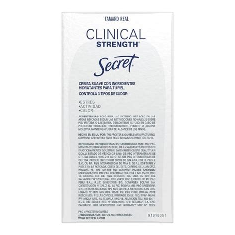 Desodorante Mujer Secret Clinical Strength Powder Protect En Crema