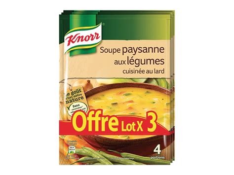 Knorr soupe paysanne aux légumes cuisinée au lard Lidl France