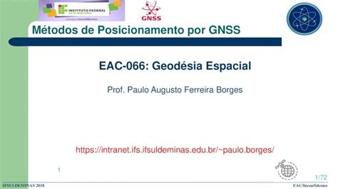 PDF Métodos de Posicionamento por GNSS EAC 066 Geodésia