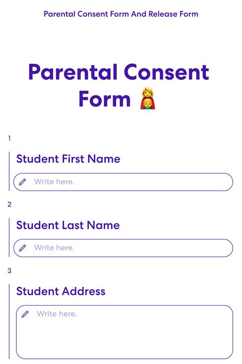 Parental Consent Form And Release Form