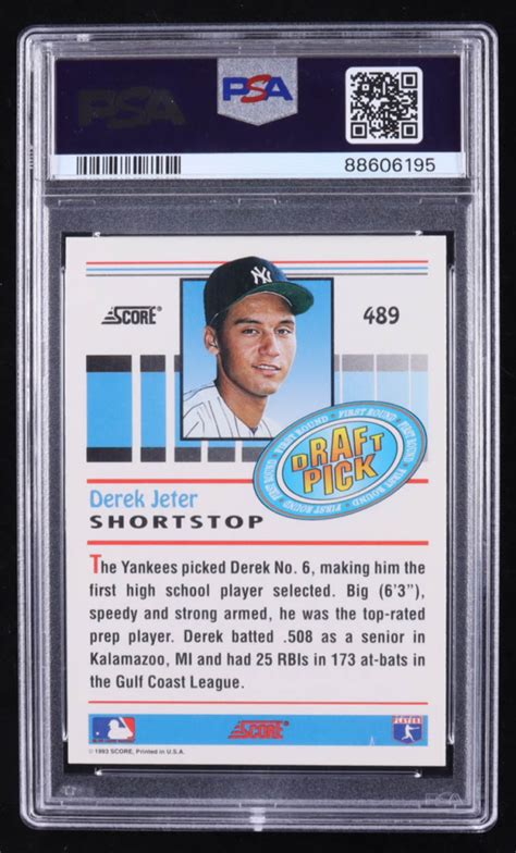 Derek Jeter 1993 Score 489 RC PSA 10 Pristine Auction