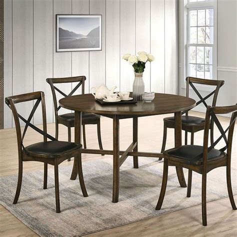 Cm3148rt 5pc 5 Pc Gracie Oaks Buhl I Burnished Oak Finish Wood Round