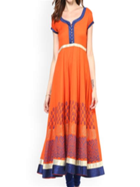 Buy Kalini Ethnic Motifs Printed Cotton Anarkali Kurta Kurtas For