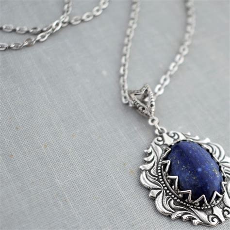 Lapis Lazuli Necklace Blue Beaded Necklaces For Men Women Mm Etsy