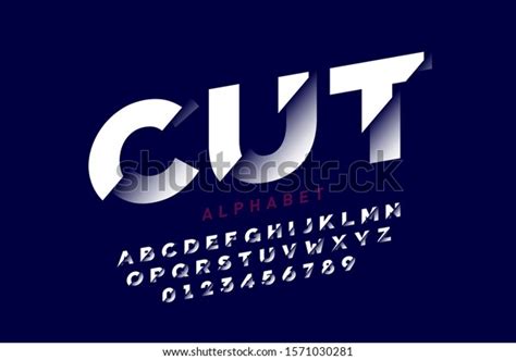 Cut Style Font Design Alphabet Letters Stock Vector (Royalty Free ...