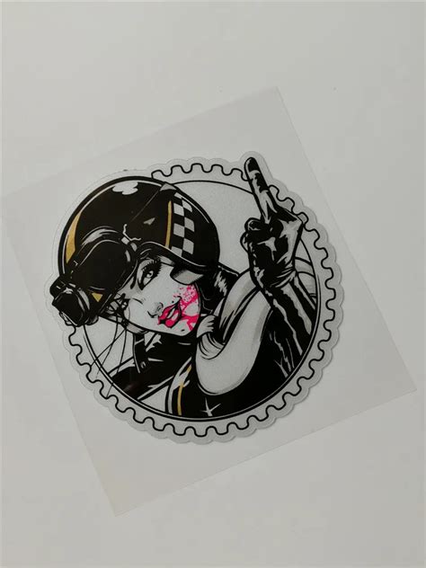 Retro Cafe Racer Sex Girl Car Sticker Pin Up Girl Motorcyle Helmet