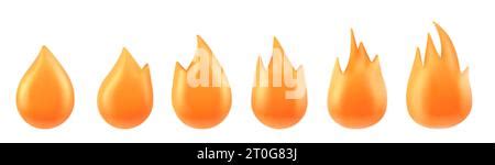 D Render Hot Fire Burn Icon Emoticon Illustration Png Simple Shape Flame Animation Sprite