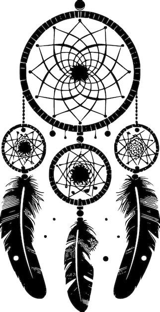 Premium Vector Dream Catcher Black And White Isolated Icon Vector