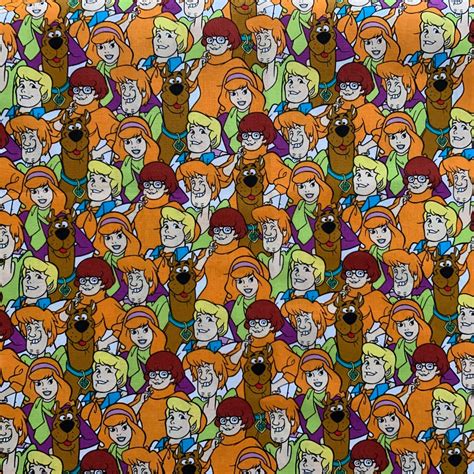 Scooby Doo Cotton Fabric Scooby Doo Gang Fred Velma Daphne And Shaggy Novelty Fabric