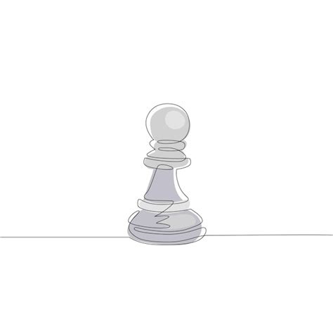 Premium Vector Single One Line Drawing Chess Pawn Logo On White