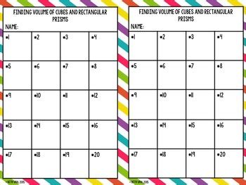 Volume Of Rectangular Prisms And Cubes Task Cards Ccss Md By Beth Van