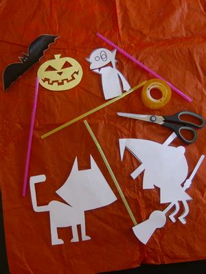 Halloween Bricolage Enfant Fabrication Marionnette Marotte Jeu Ombre