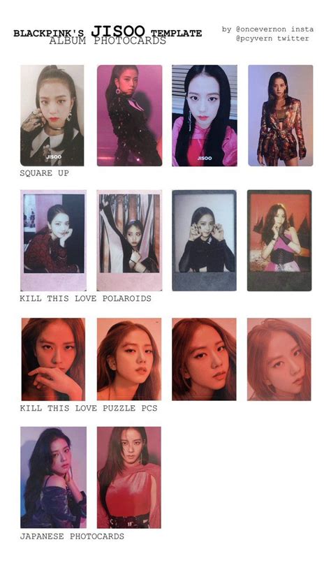 blackpink lisa jennie rosé and jisoo album photocard templates